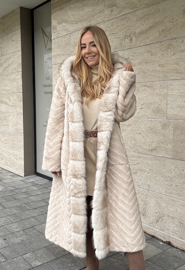Hilda szőrmekabát beige – Innova Fashion